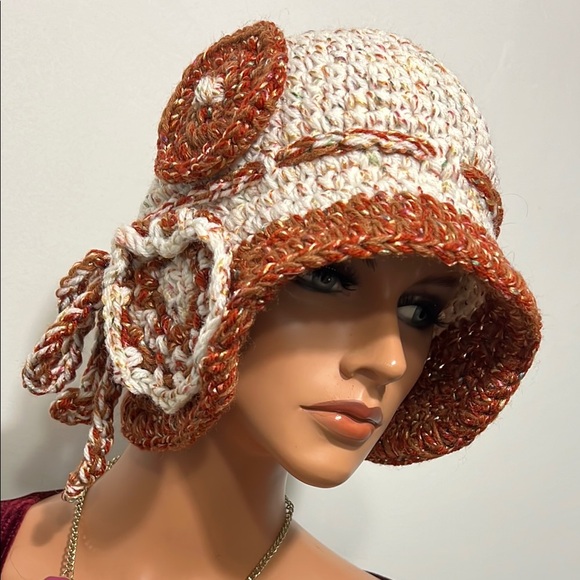 Handcrafted Cream and Brown Crochet Hat